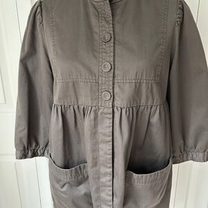 Women's Gray Button-Up Tunic